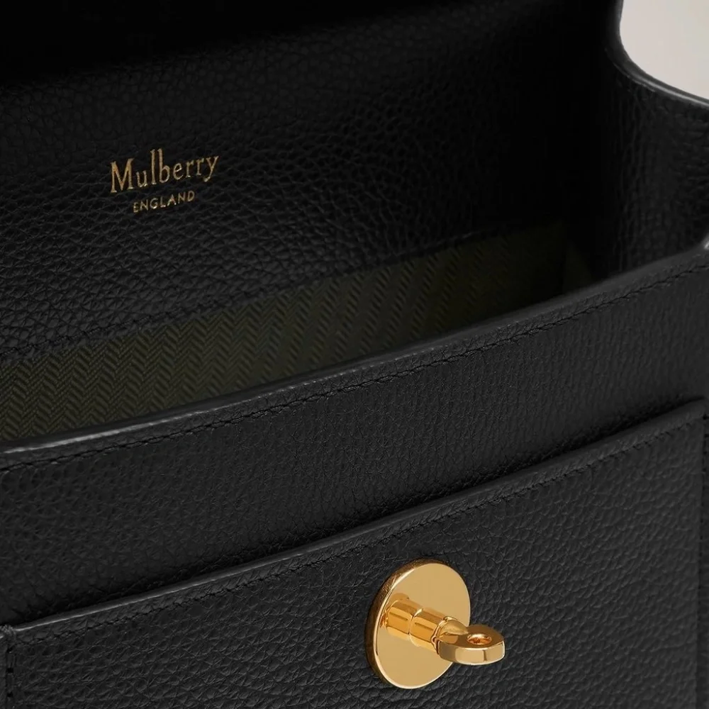 Mulberry 'Anthony' Small Classic Grain Black Messenger Bag  - MSRP $750 - BNIB